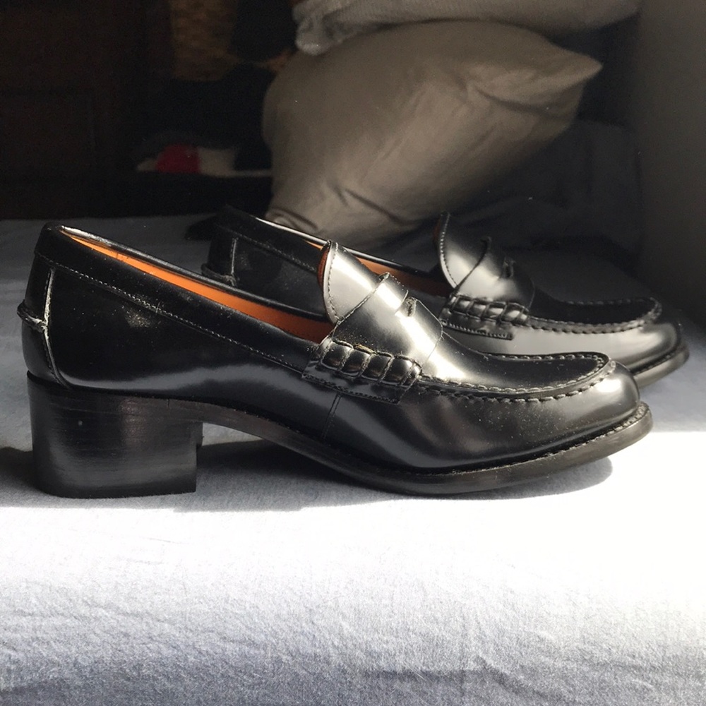 NWOT Ralph Lauren Heeled Leather Loafers